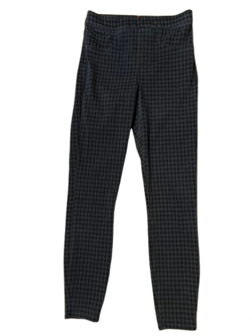 SPANX Black Houndstooth Ankle Jean-ish Legging Pull On Stretch Pants Size Small